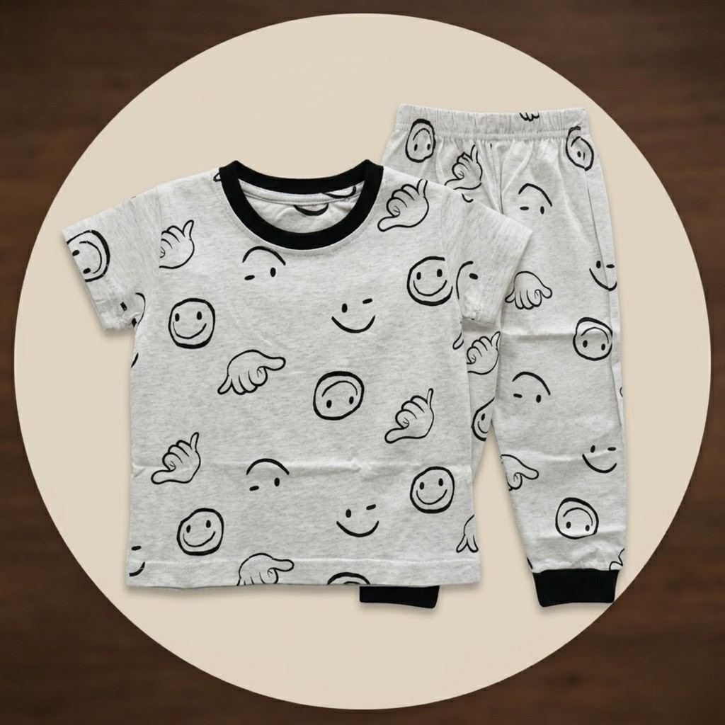 Emojis White H/S Pajamas