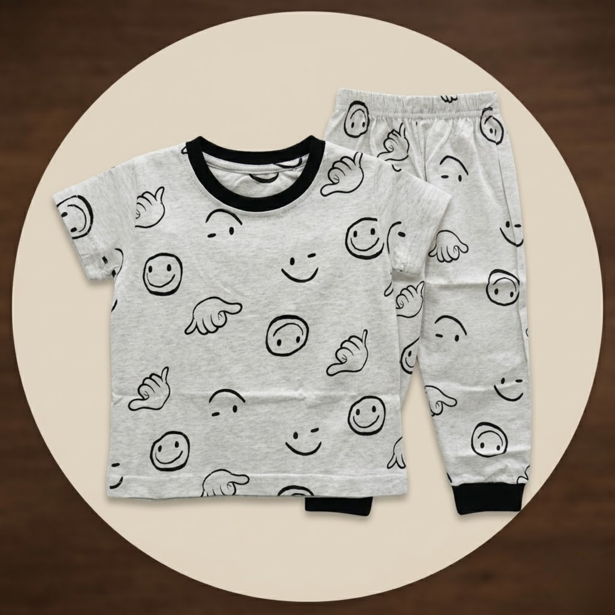 Emojis White H/S Pajamas