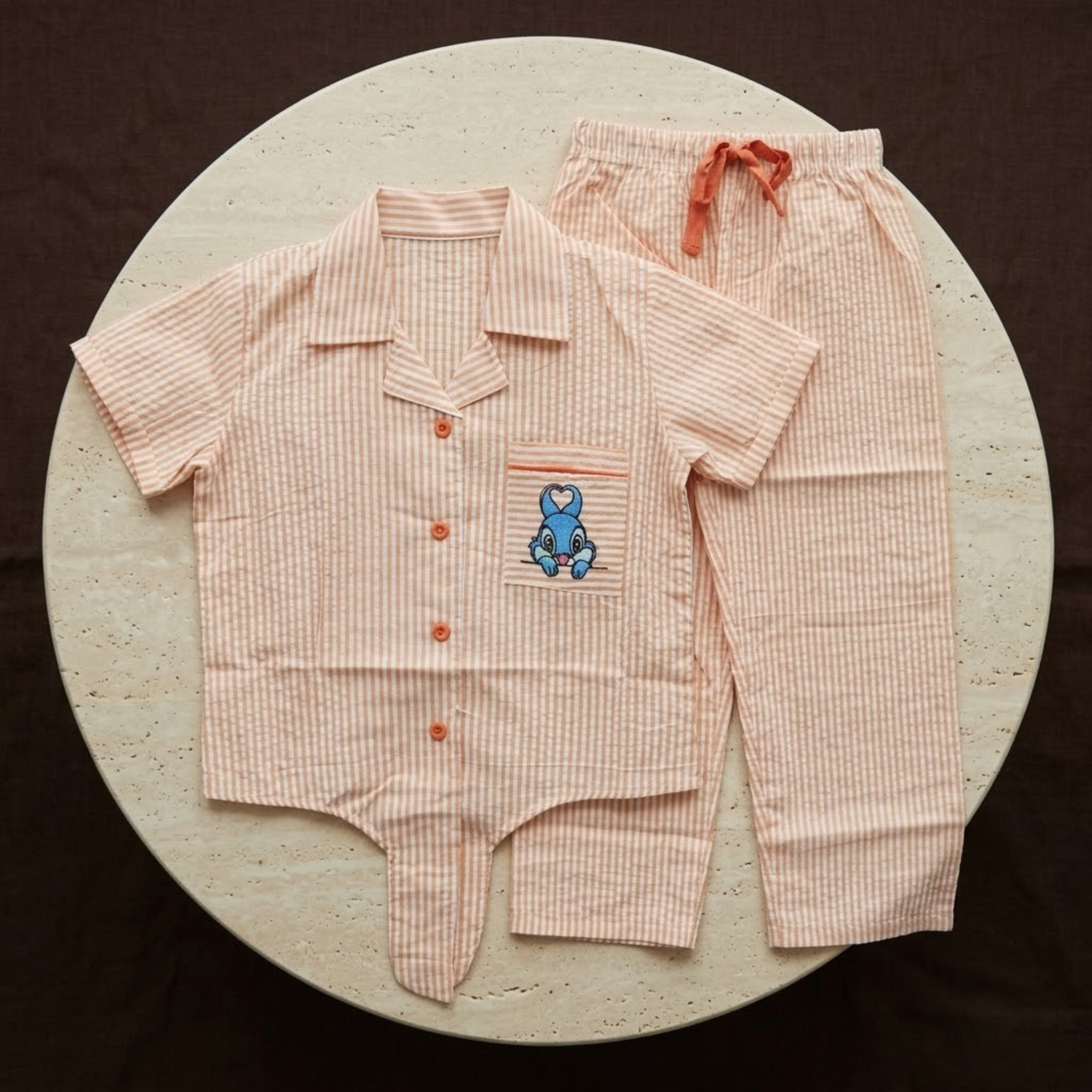 Bunny strips Girls Pajama Set