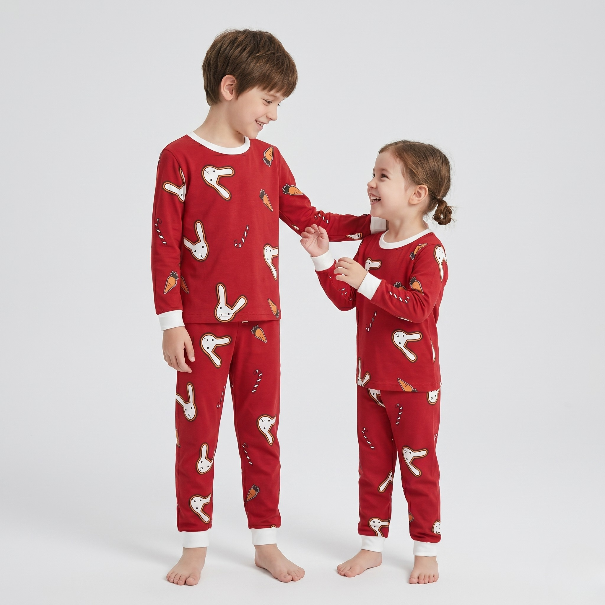 Bunny Cartoon Kids L/S Pajamas