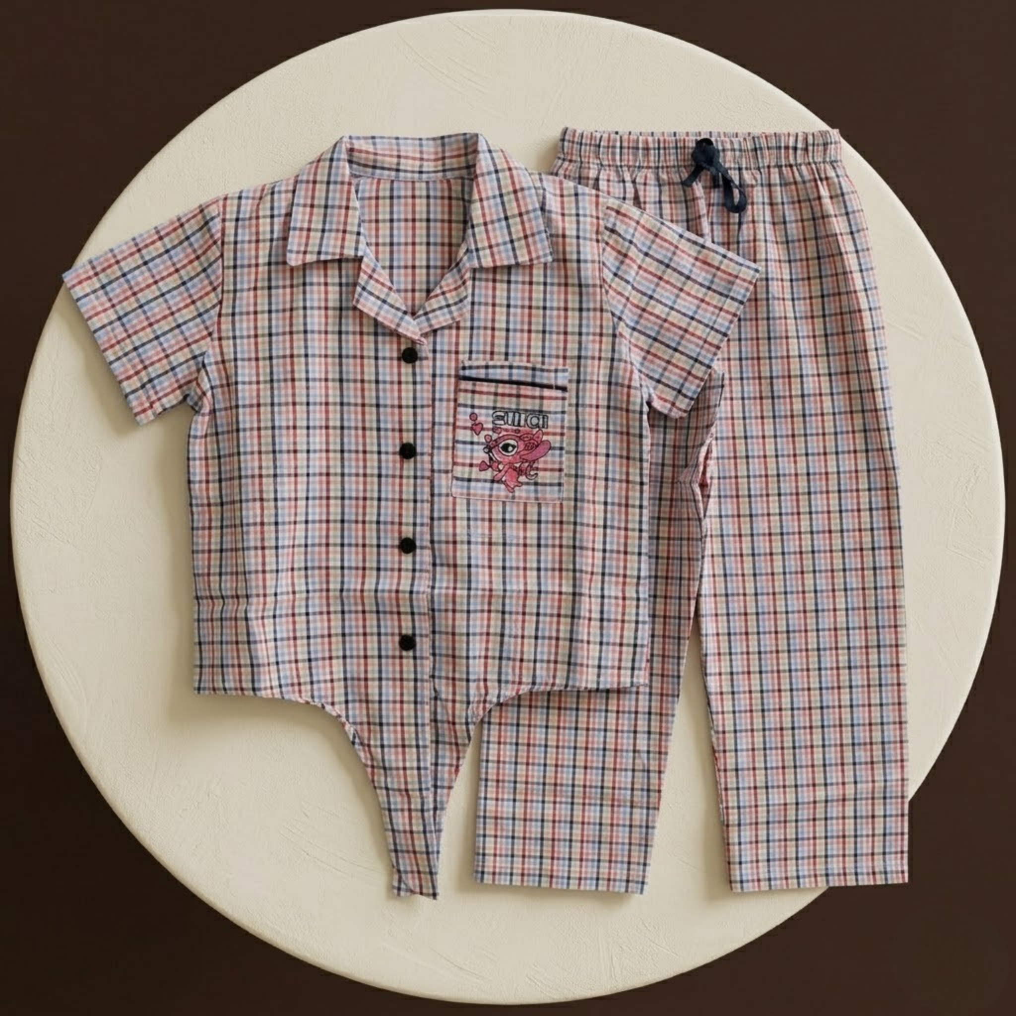 Stitch Checks Girls Pajama Set