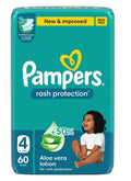 Aloe Vera Taped Diapers Size 4 Mega Pack 60 Count