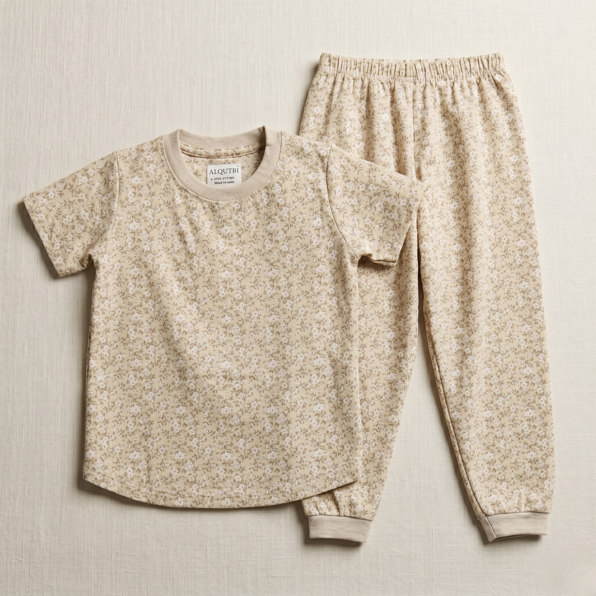 Floral Beige H/S Pajamas