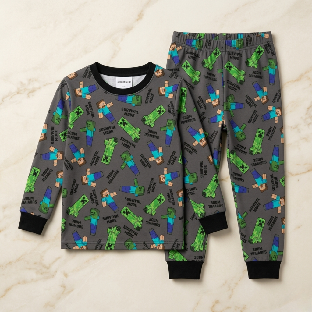 Minecraft Survival Kids L/S Pajamas