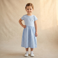 Girls Frock Flower Stamp Blue