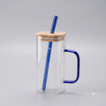 Wooden lid glass cup