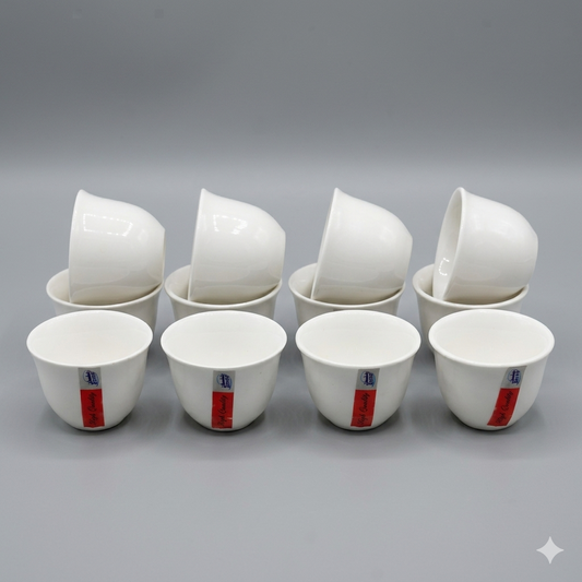 Plain white porcelain cups 12pcs 512801
