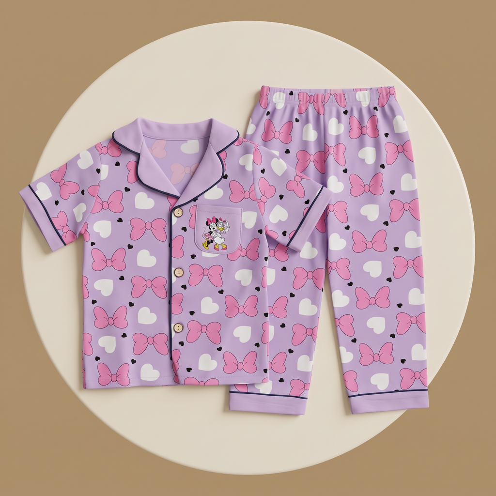 Bow Hearts Kids H/S Pajamas