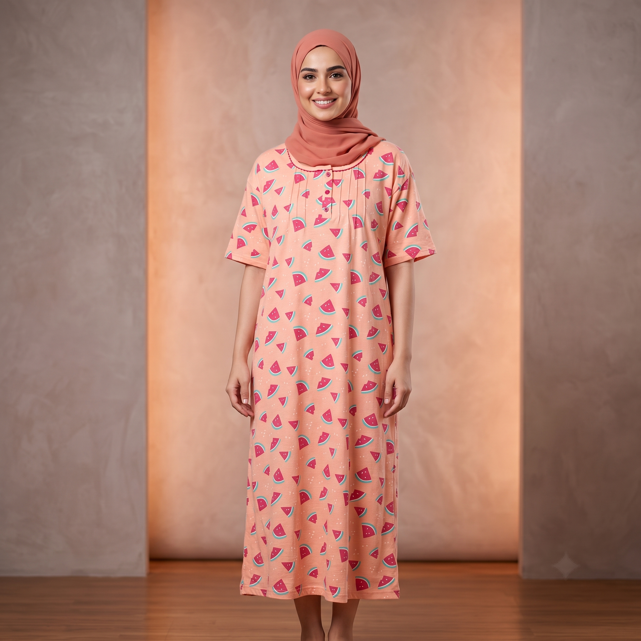 Watermelon Peach Womens Middi