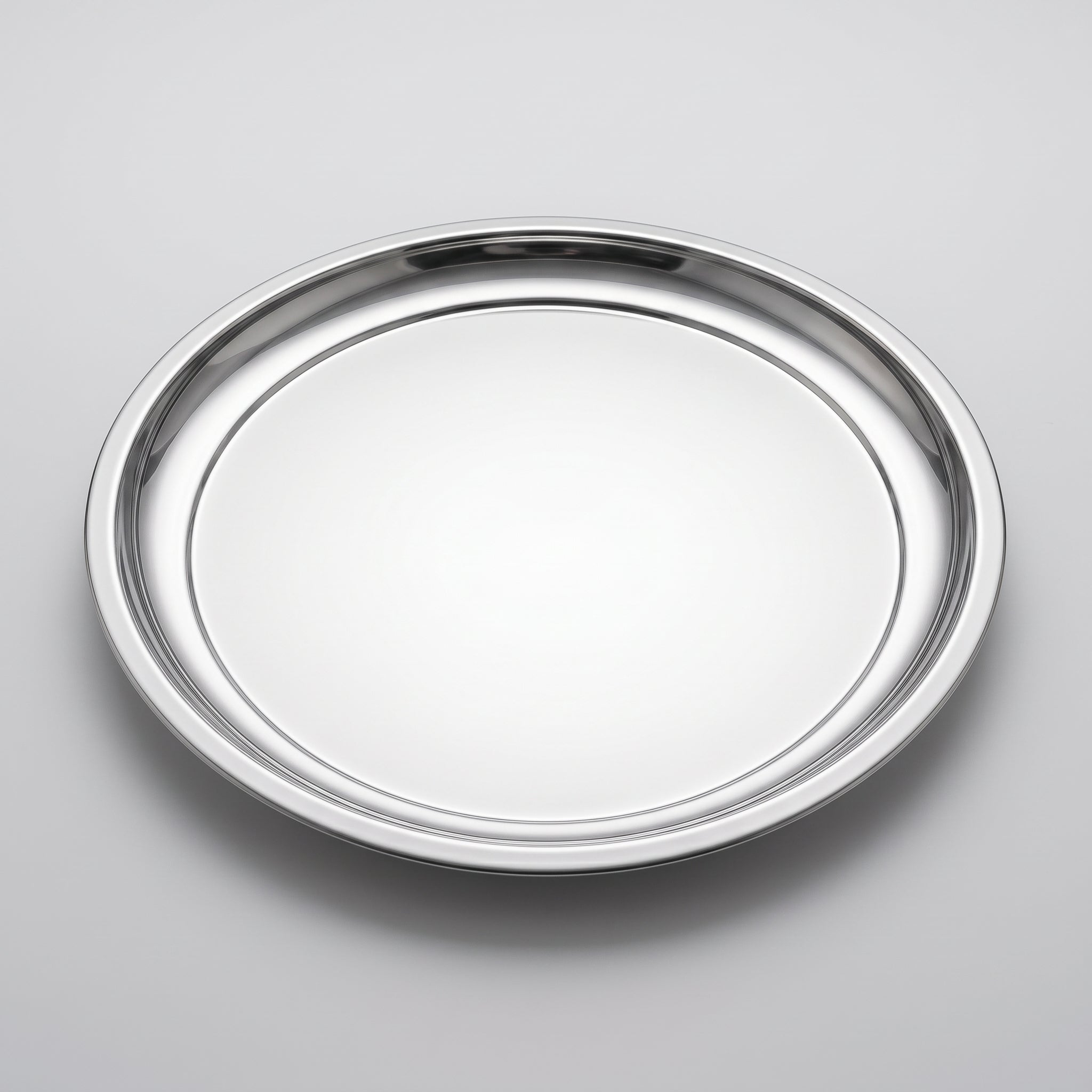 Round stainless steel trays 40 cm