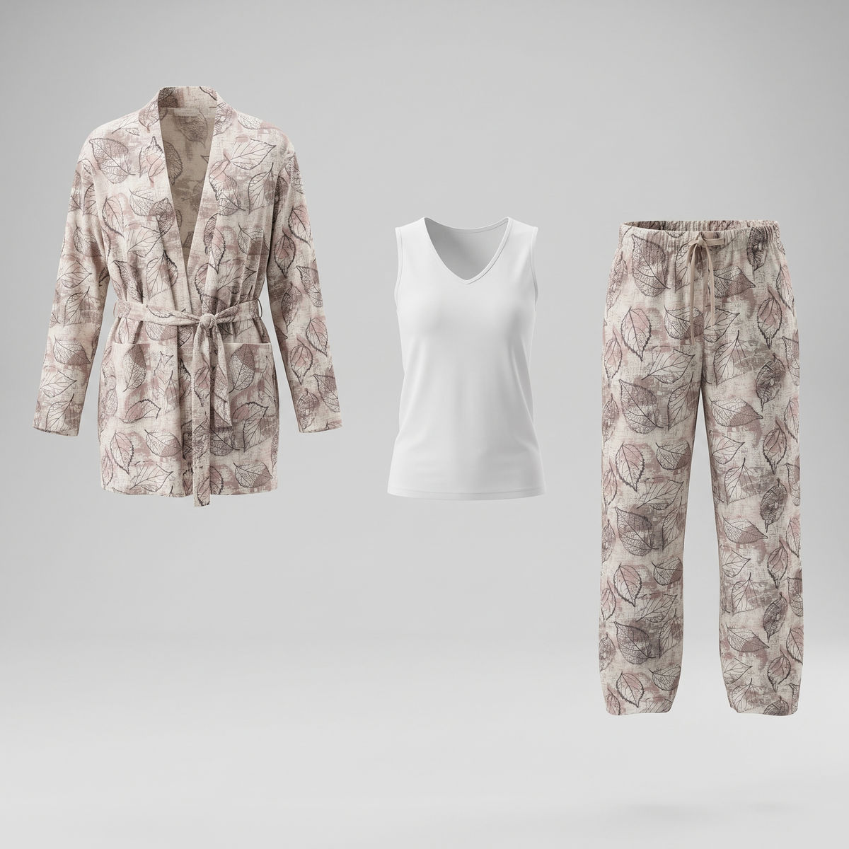 Womens Pyjama 3 Pcs 9132
