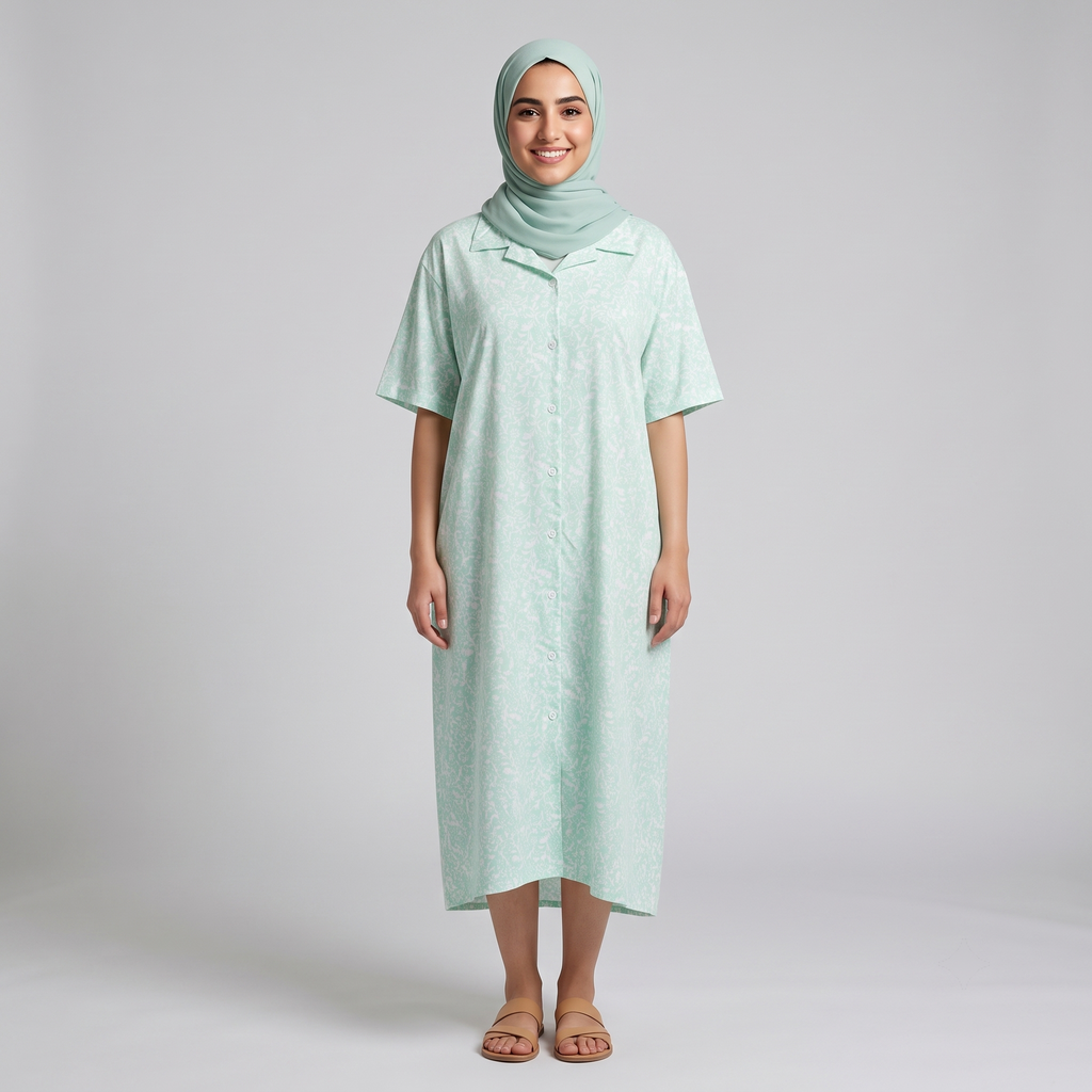 Little Flowers Green Womens Midi
