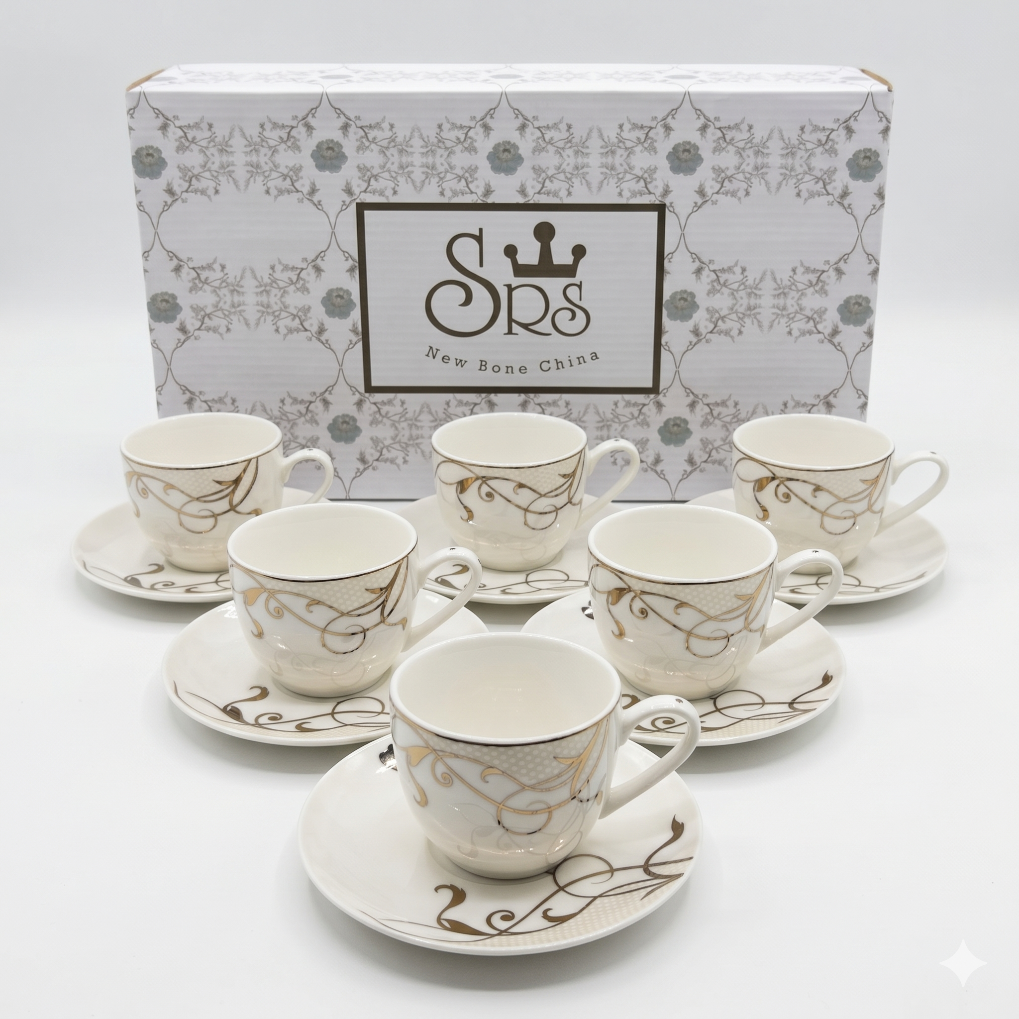 Turkish Coffee Set Daisy Gold HSR7989