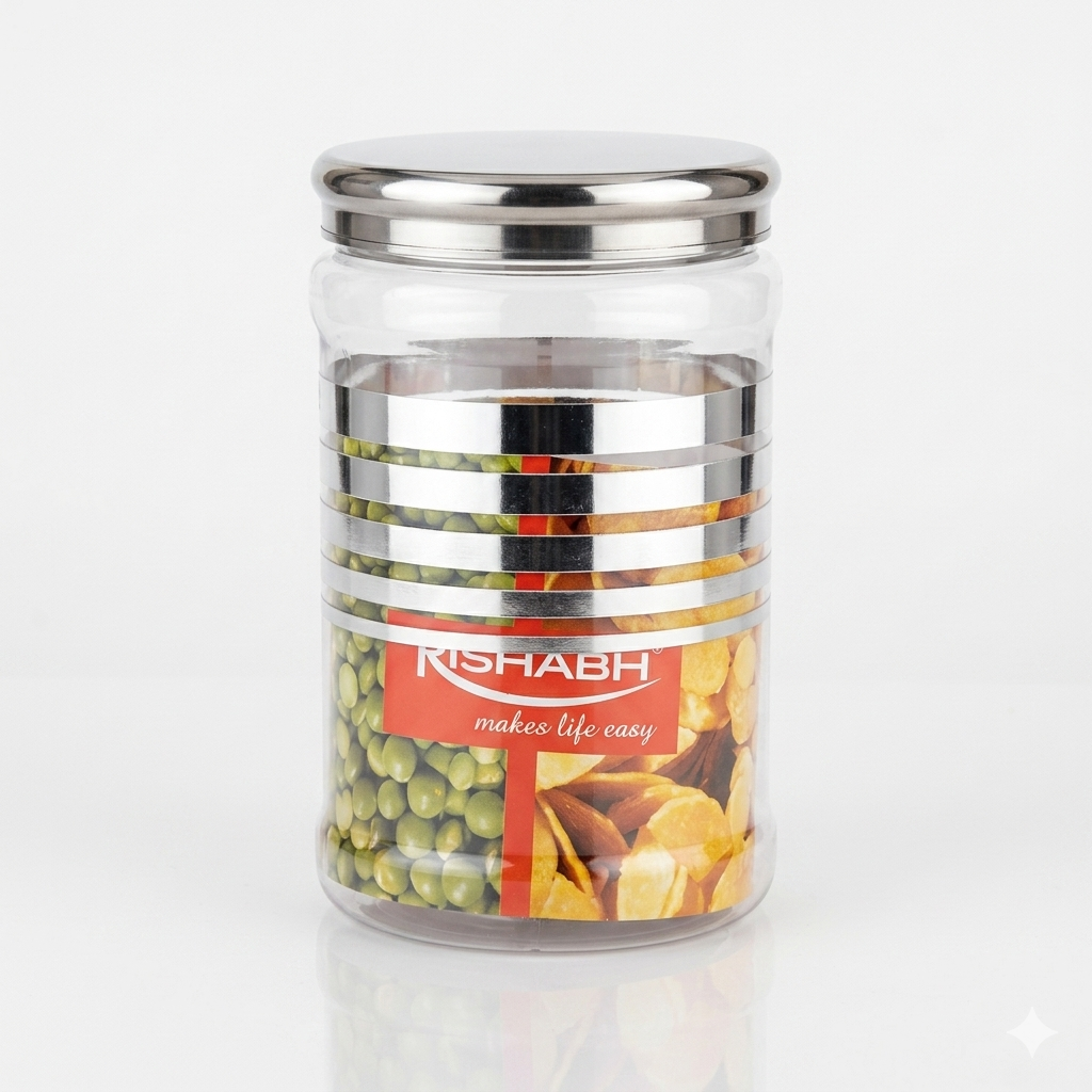 Jar, silver lid, 2000 ml