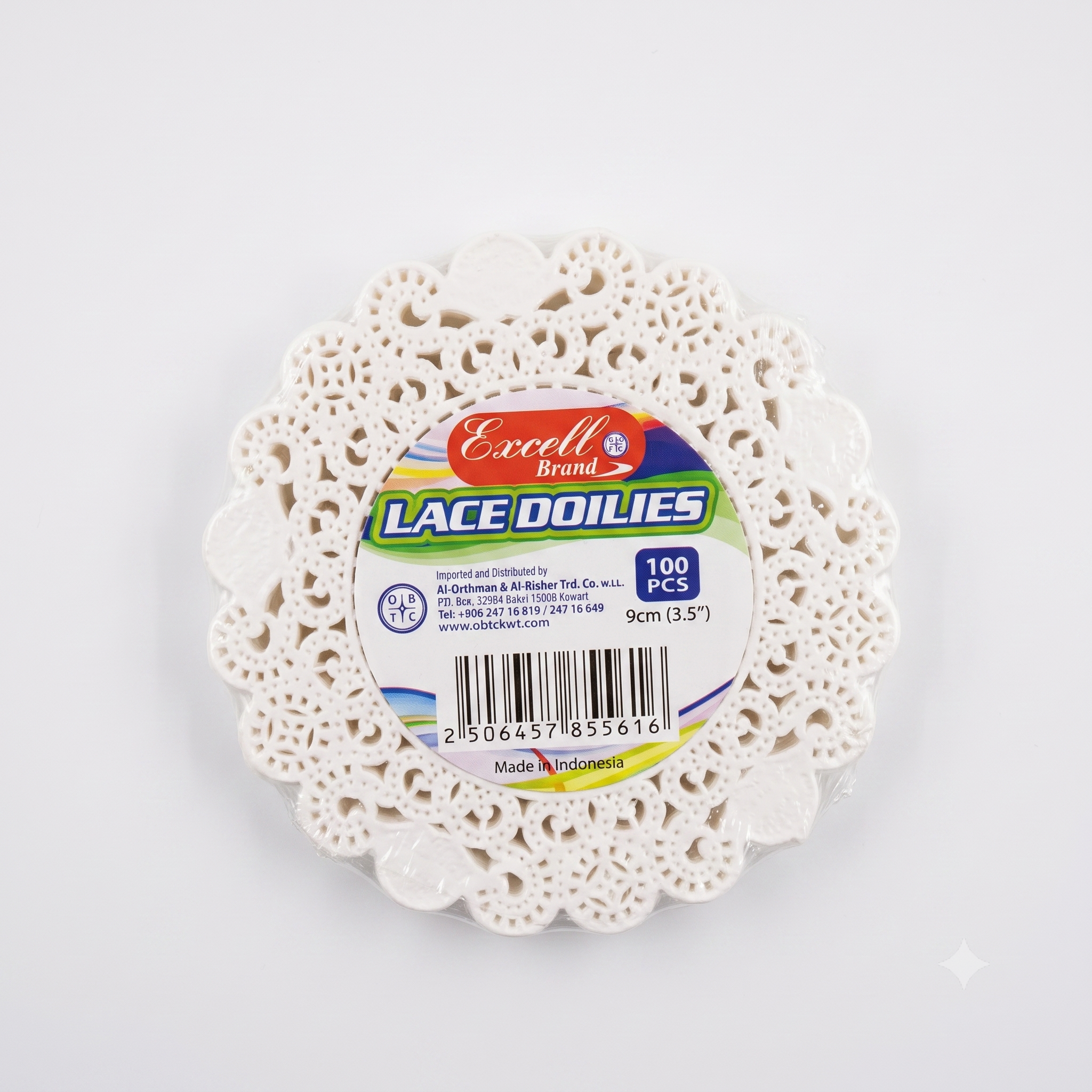 White Round Lace Paper, 9cm, 100 pcs - DBD2137