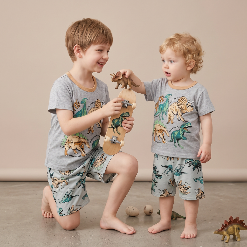 Skate Dino Grey H/S Short Set