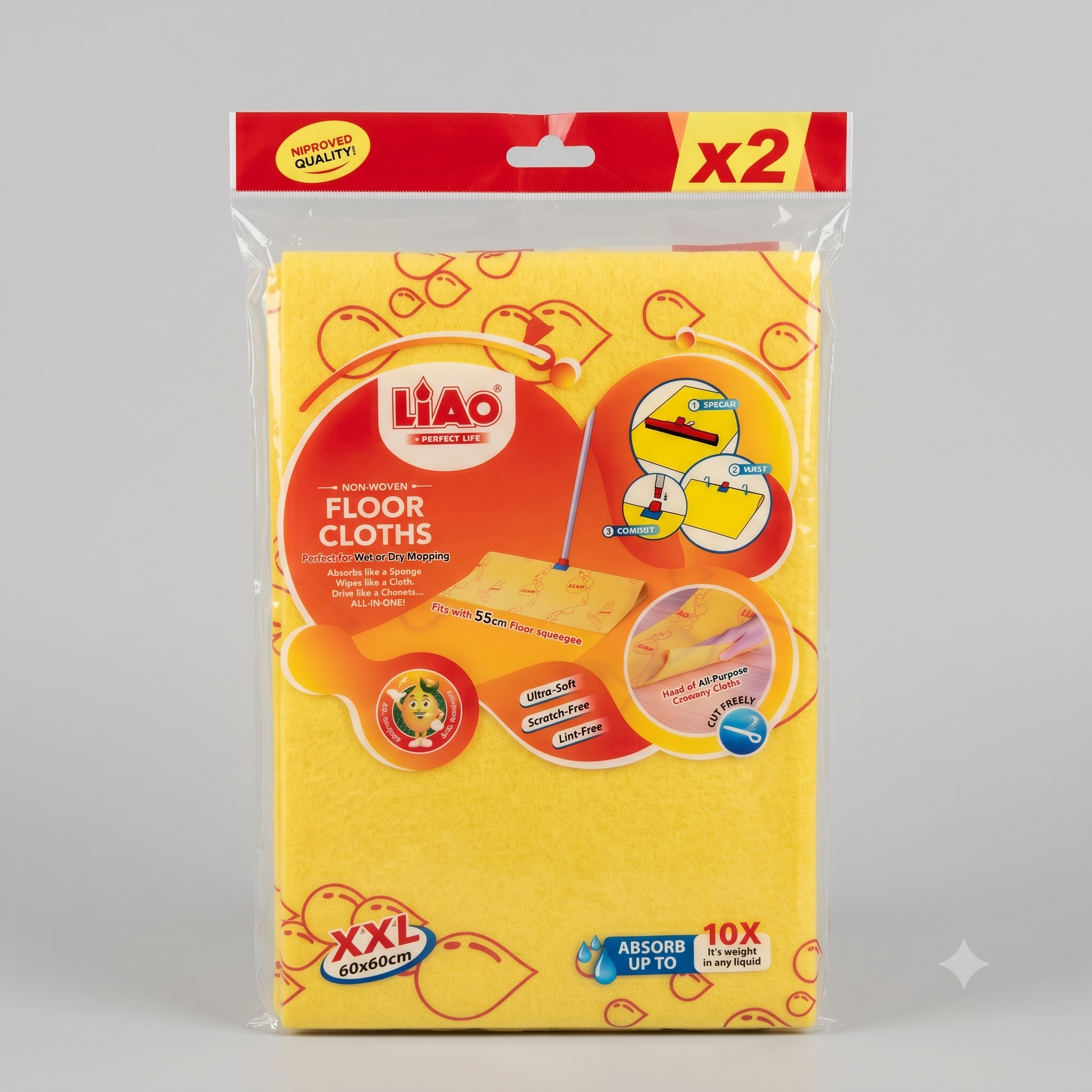 Floor towel 60*60cm X2-G130069