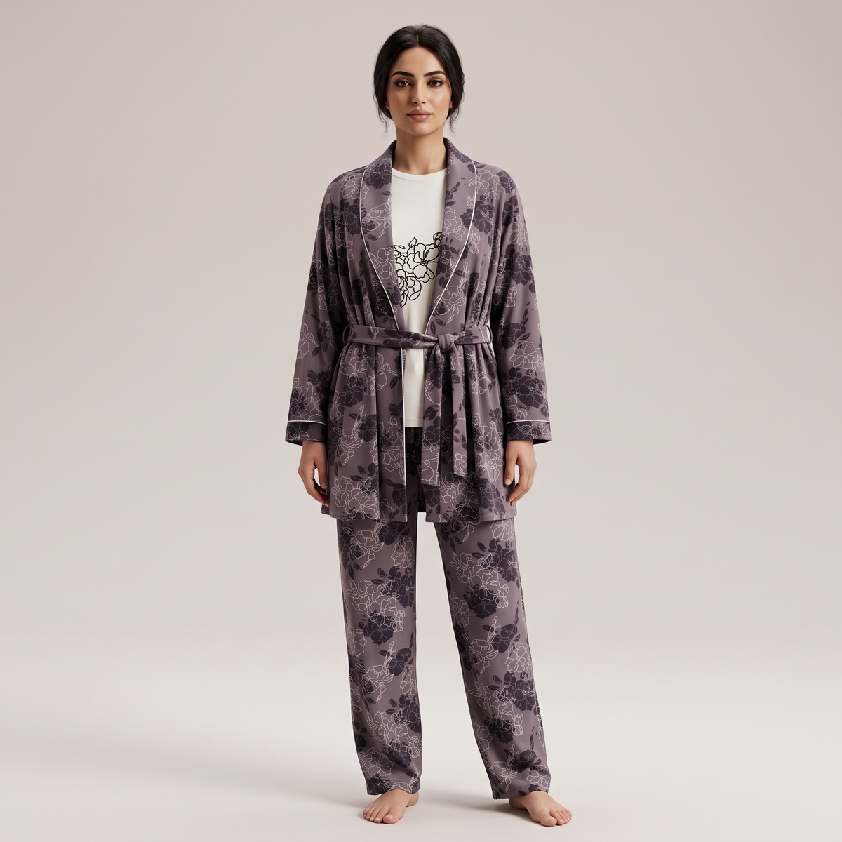 Womens Pyjama 3 Pcs 9101