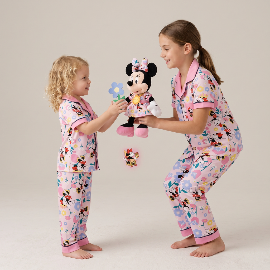 Flower Minnie Kids H/S Pajamas