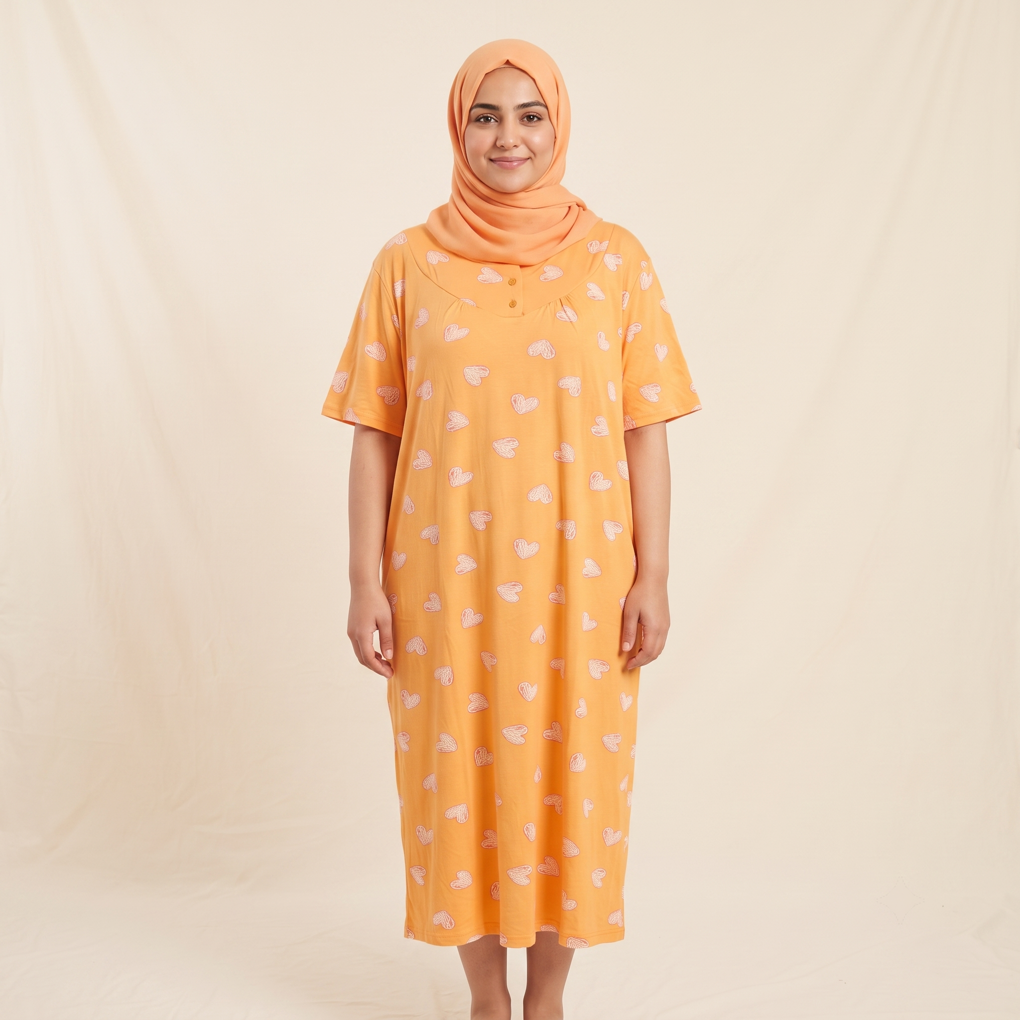 Womens Midi Hearts Orange
