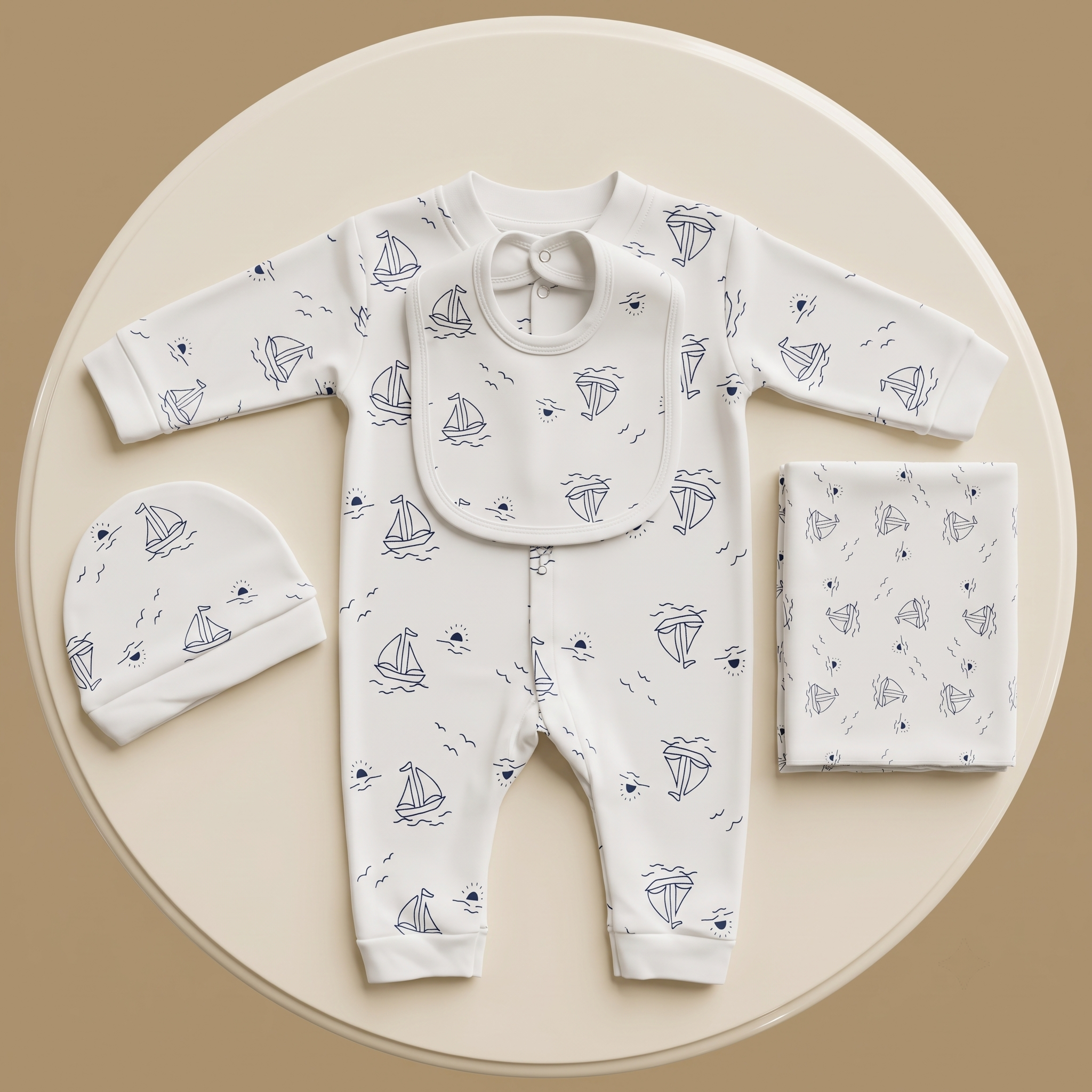Baby Printed Overall 5Pcs Set RY-40816