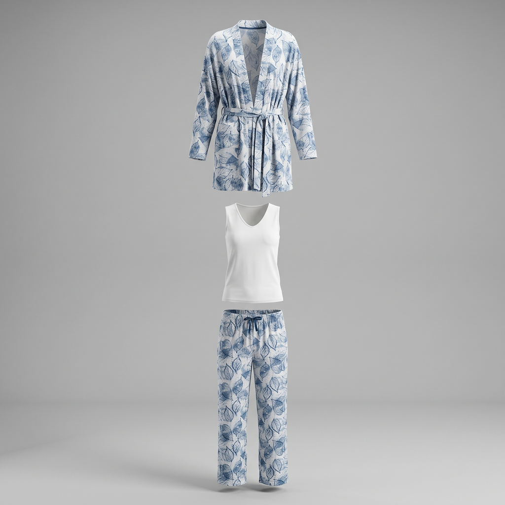 Womens Pyjama 3 Pcs 9132