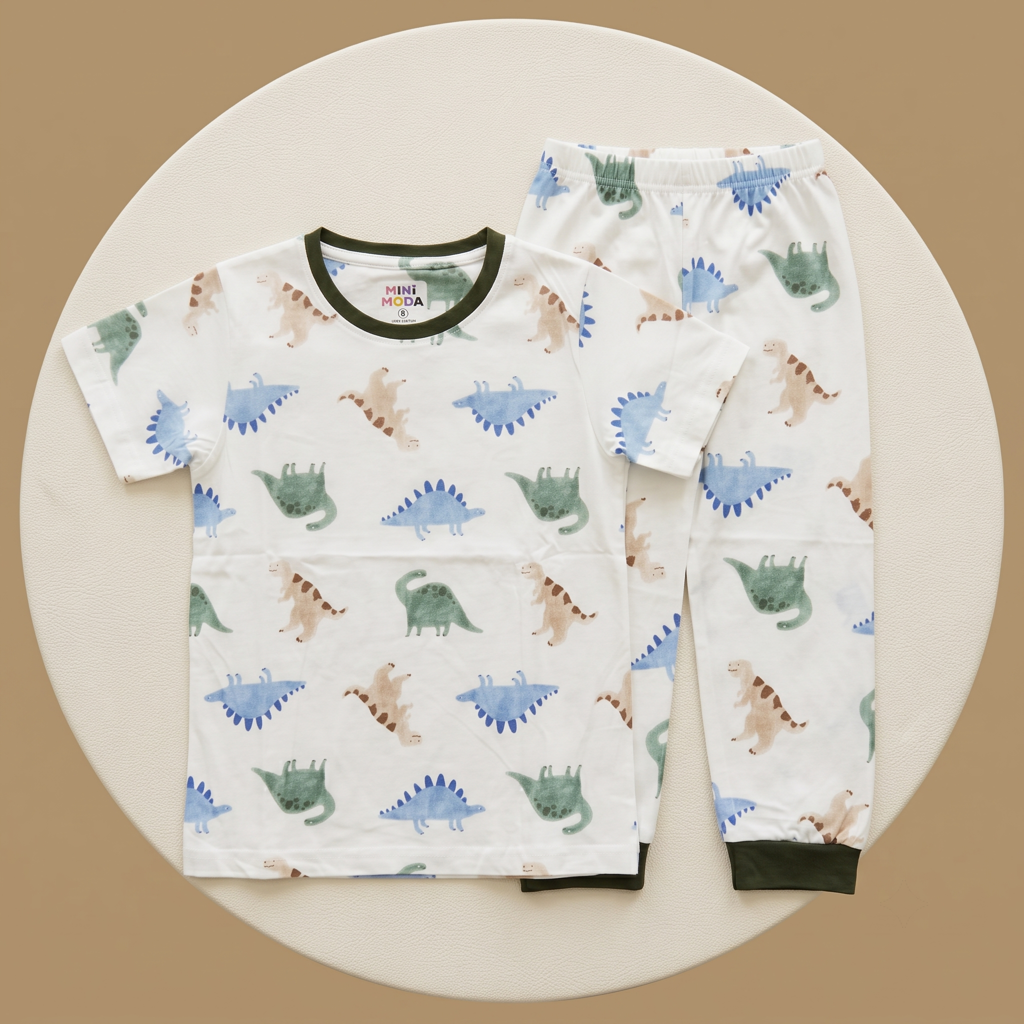 Dino White Green H/S Pajamas