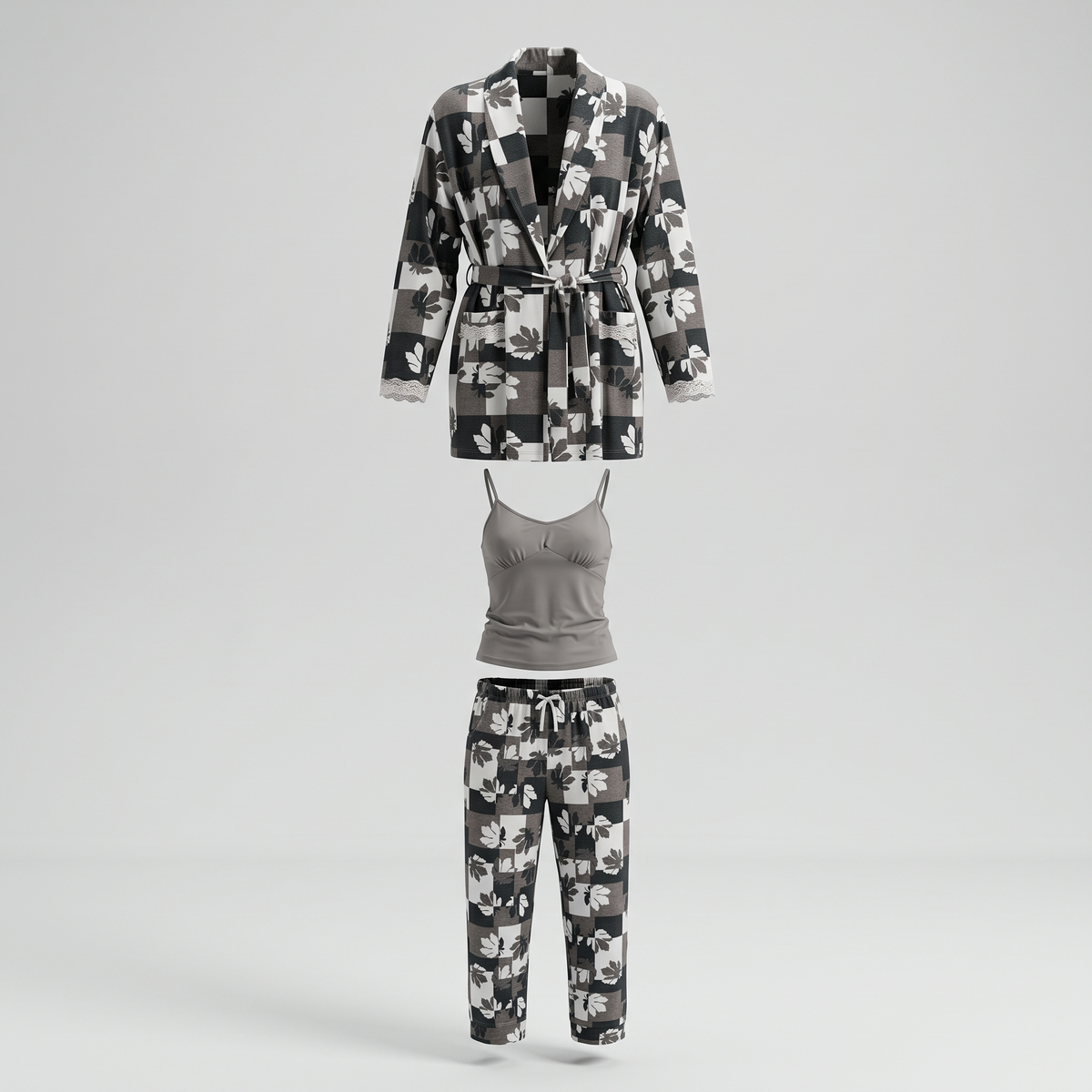 Womens Pyjama 3 Pcs 9185