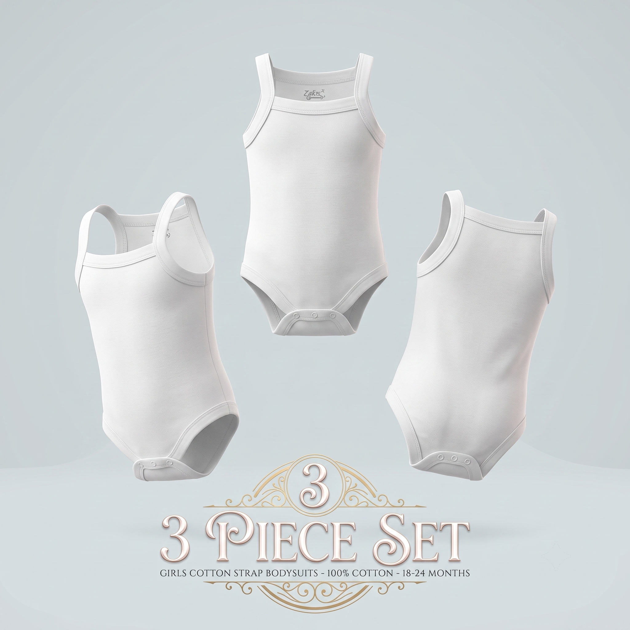 Girls Strapes Bodysuit 3Pcs Set RY-38304