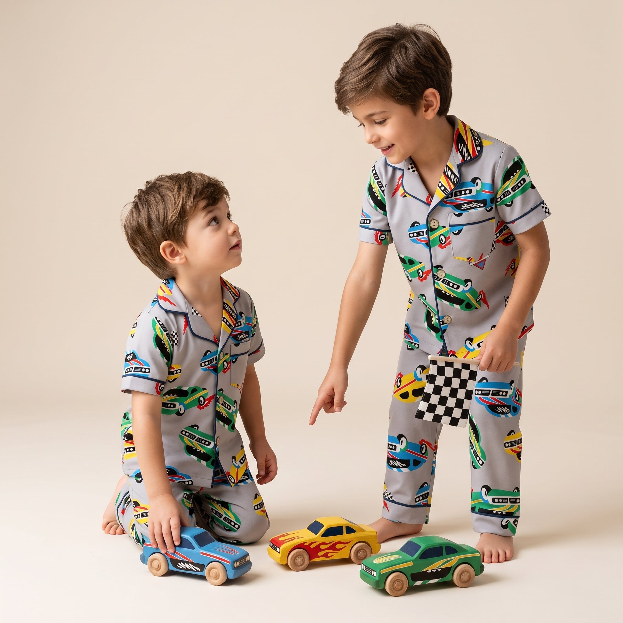 Race Grey Kids H/S Pajamas