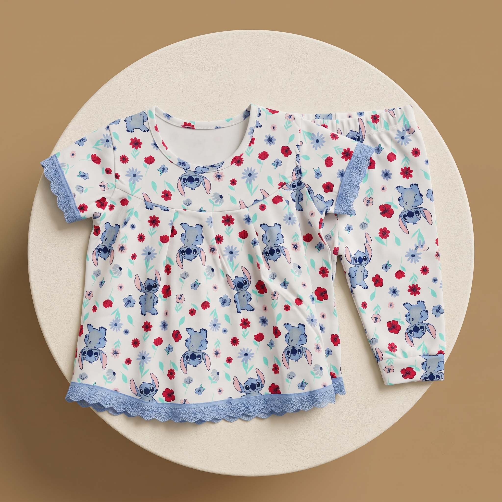 Stitch & Flower Girls H/S Pajamas