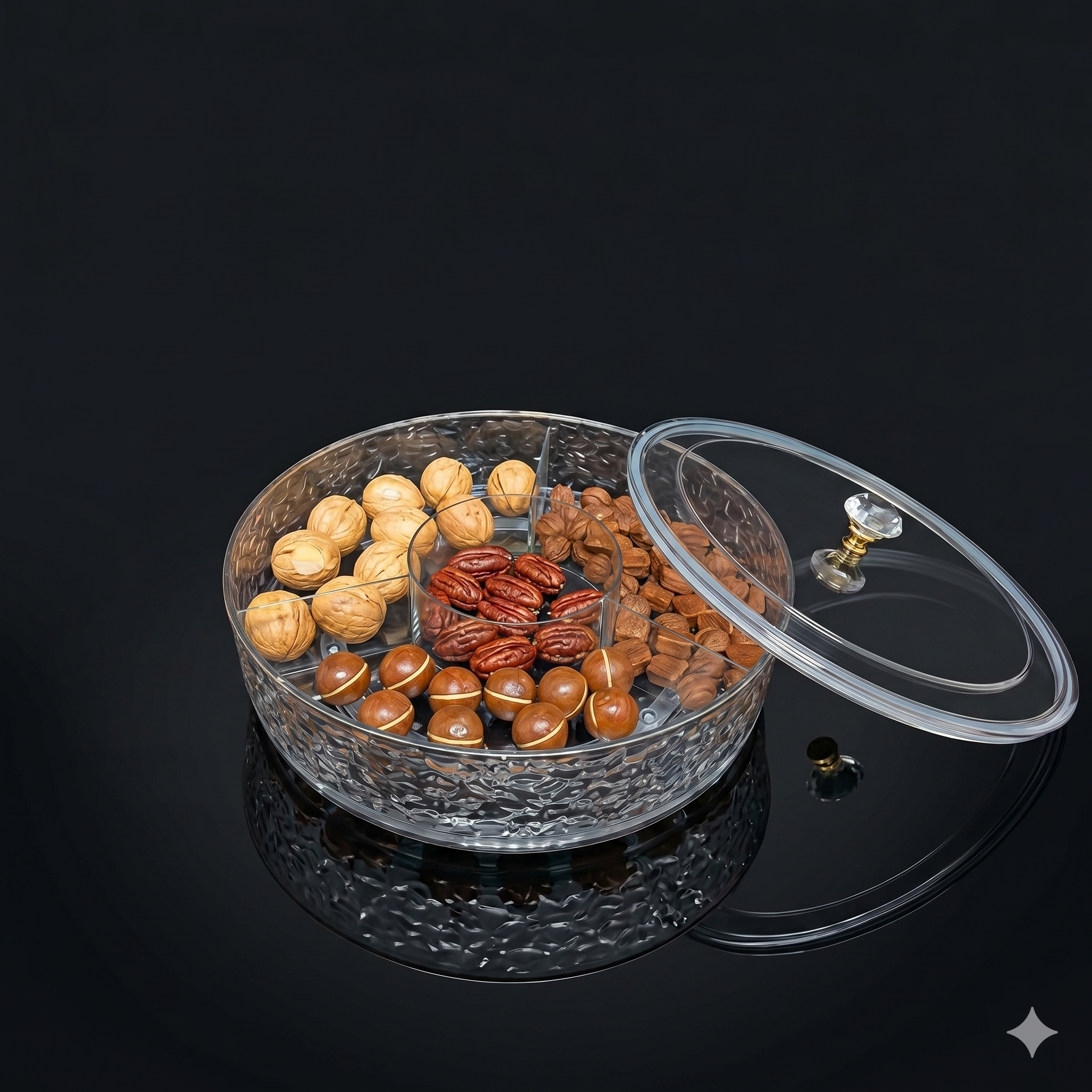 صحن مكسرات قاعدة متحركة 25سم YM-6593