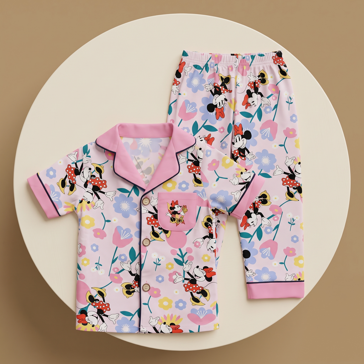 Flower Minnie Kids H/S Pajamas