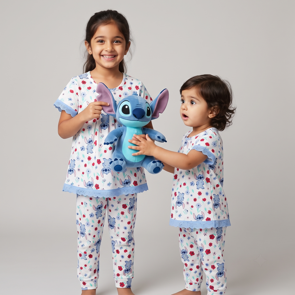 Stitch & Flower Girls H/S Pajamas
