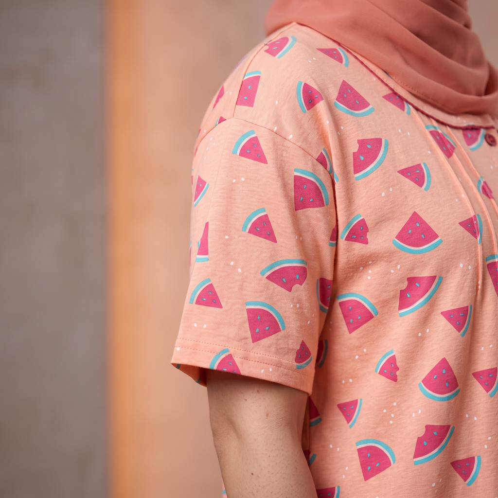 Watermelon Peach Womens Middi