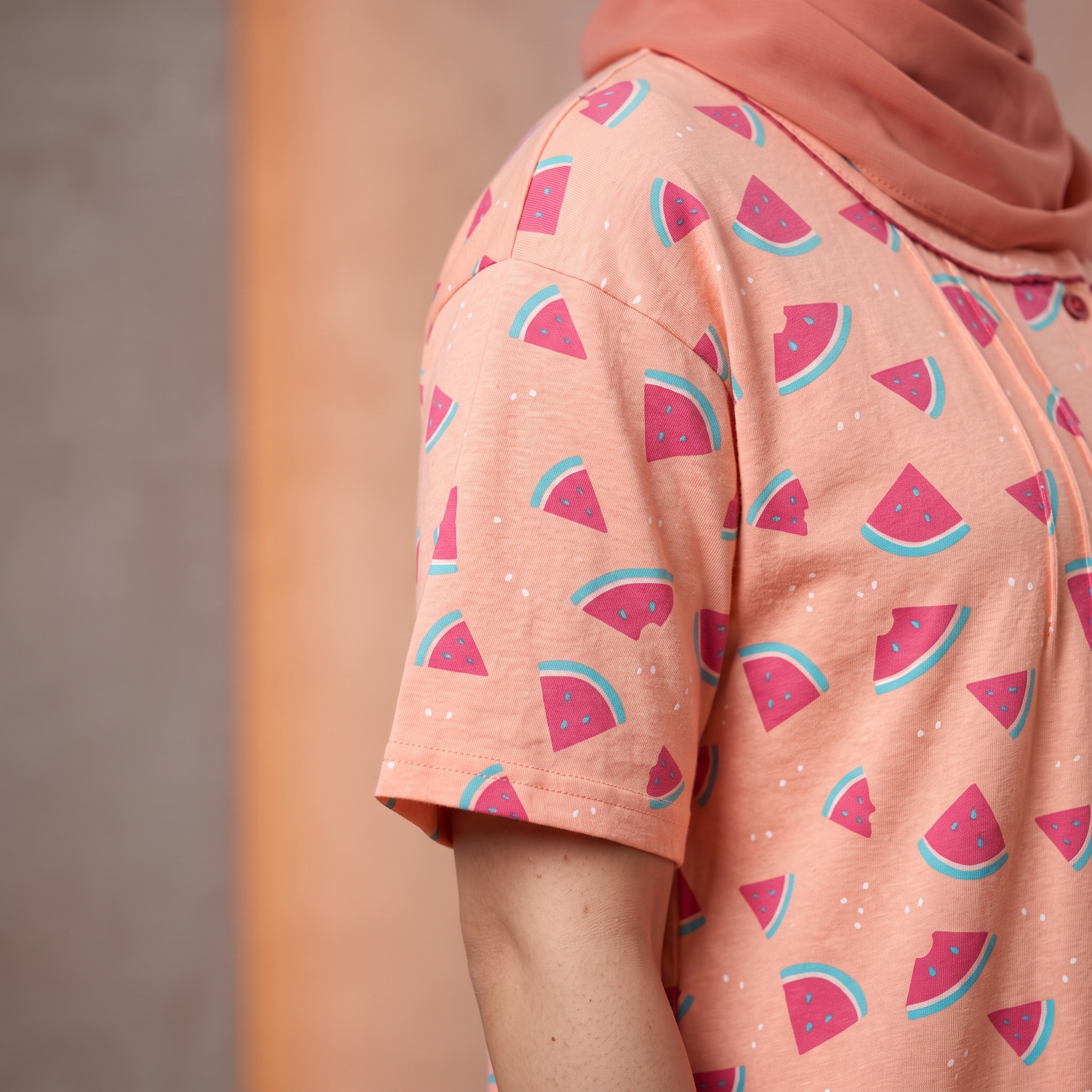 Watermelon Peach Womens Middi