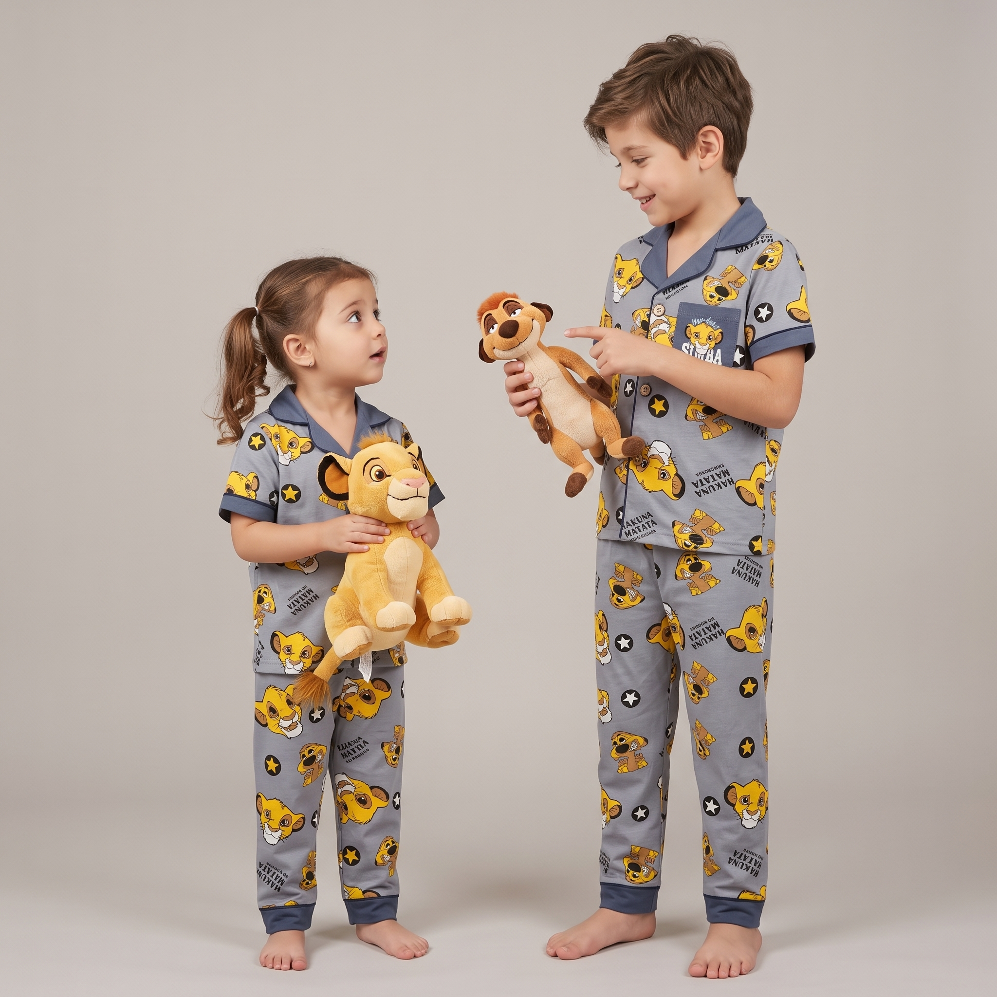 Simba Grey Kids H/S Pajamas