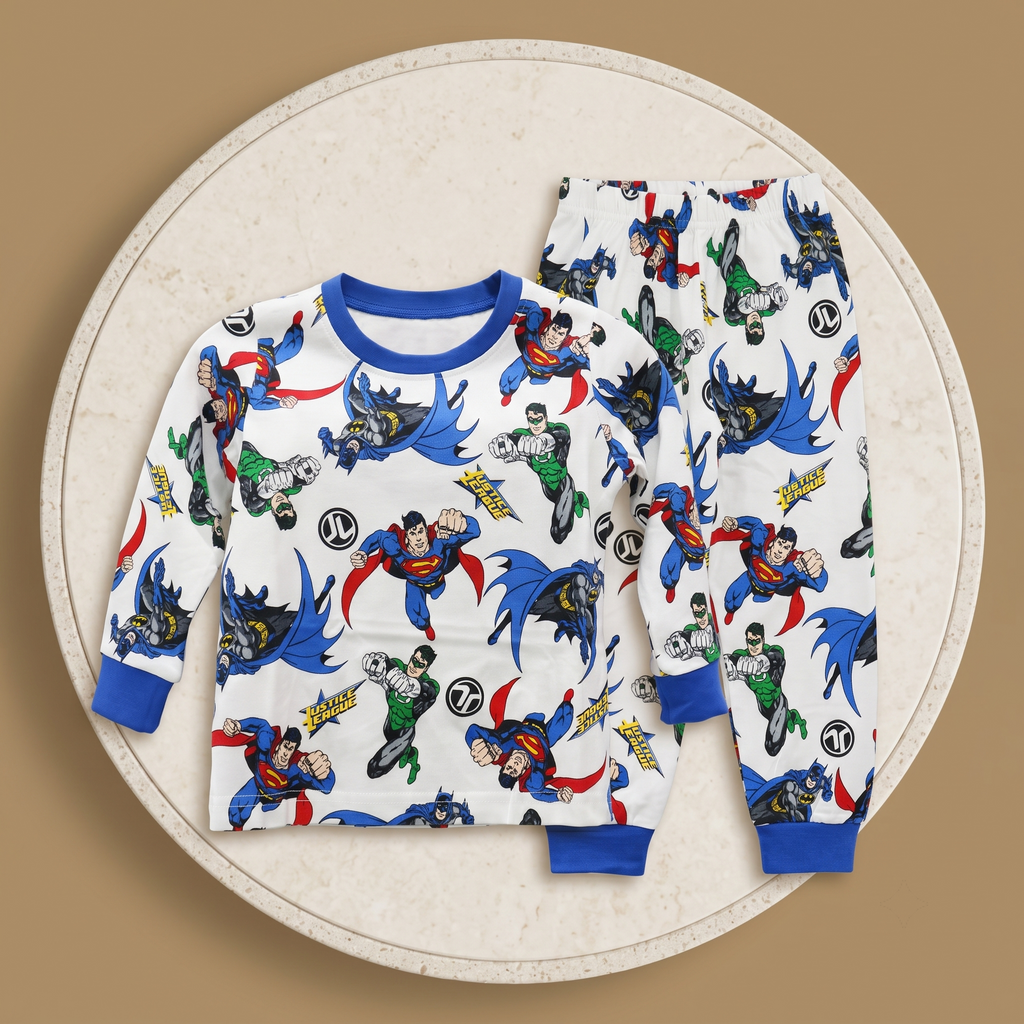Justice League White L/S Pajamas
