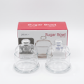 Glass sugar bowl set
