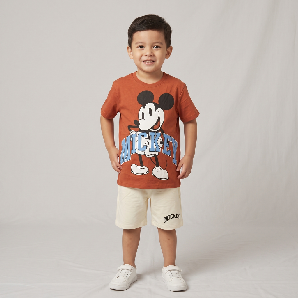 Mickey Orange Boys H/S shorts