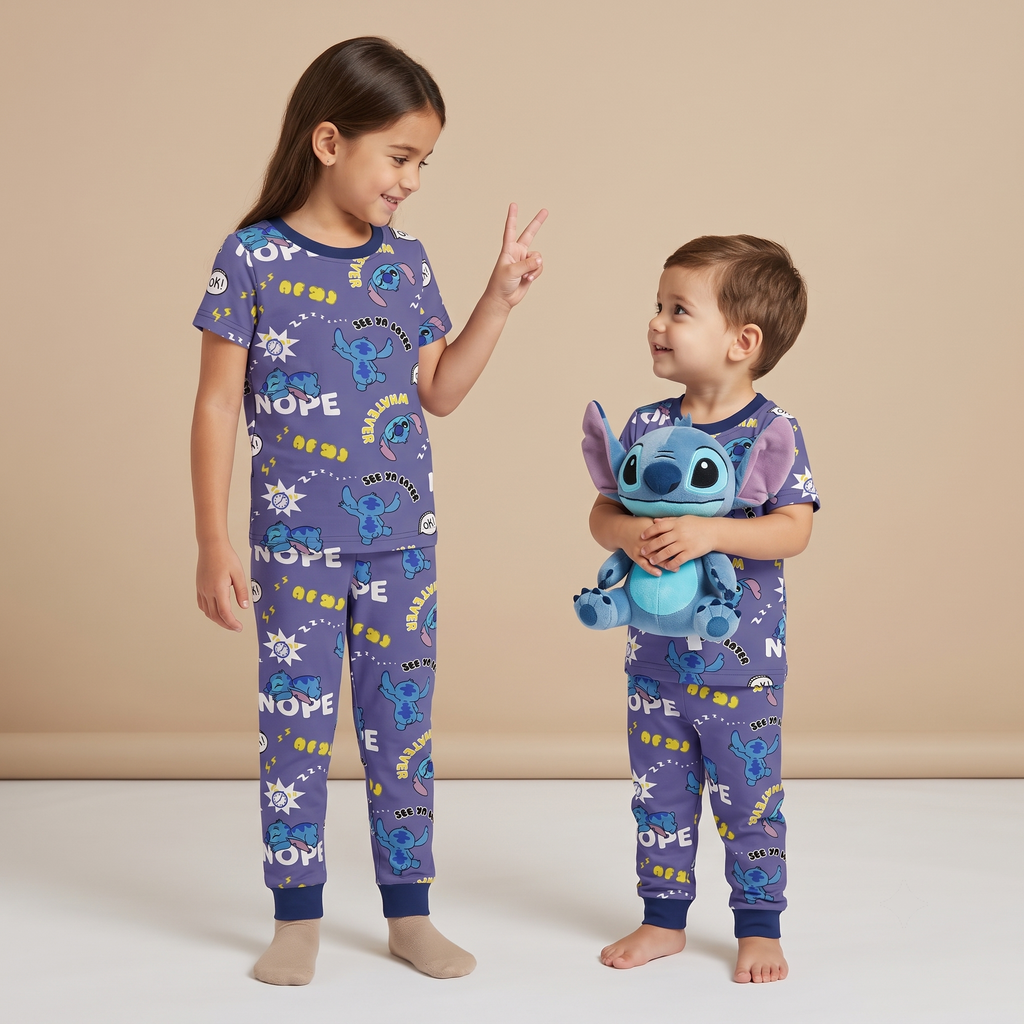 Whatever Stitch DarkBlue H/S Pajamas