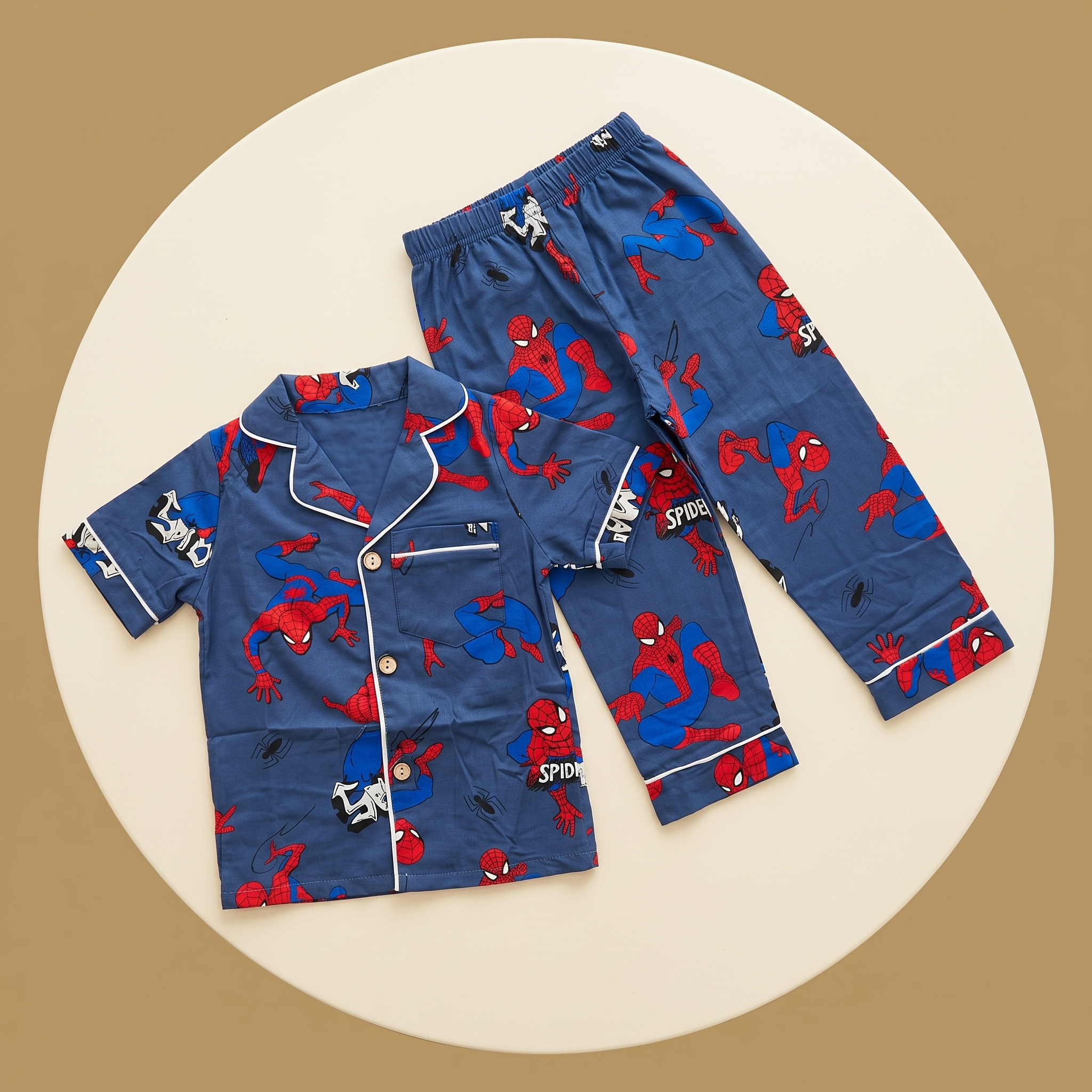 Spiderman Dark Blue Kids H/S Pajamas