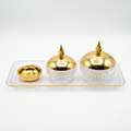 Acrylic tray with silver date holder 76