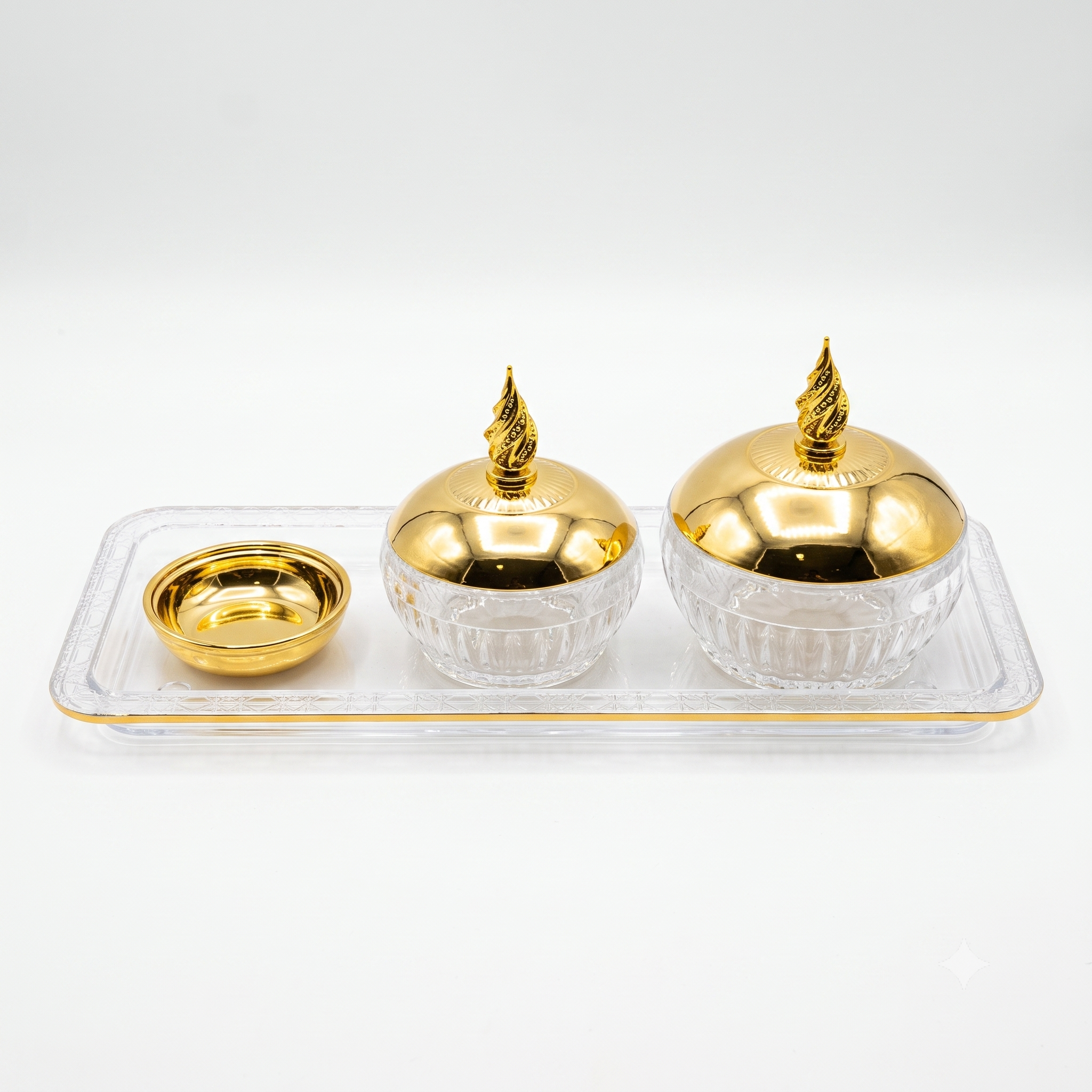 Acrylic tray with silver date holder 76