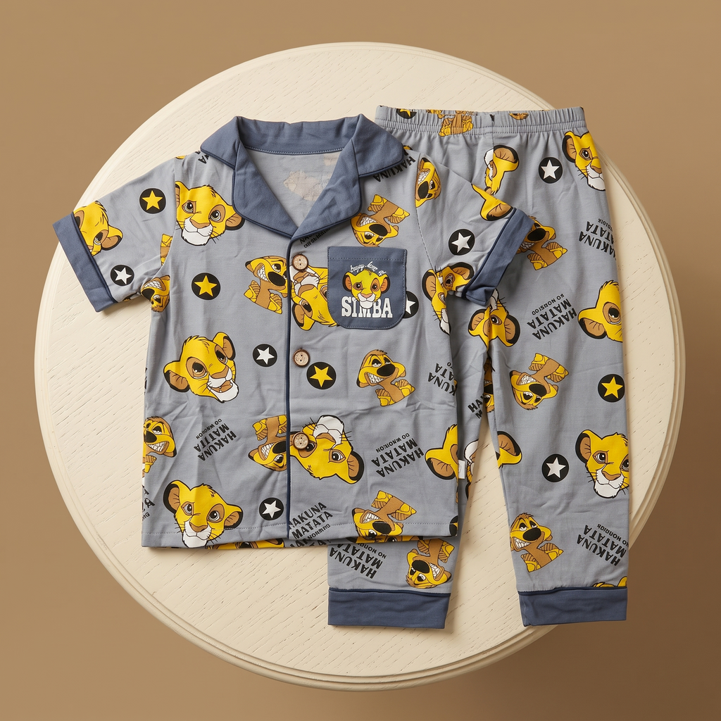 Simba Grey Kids H/S Pajamas