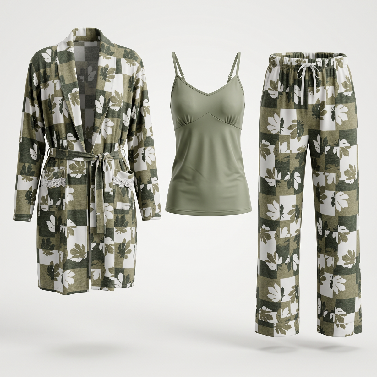 Womens Pyjama 3 Pcs 9185