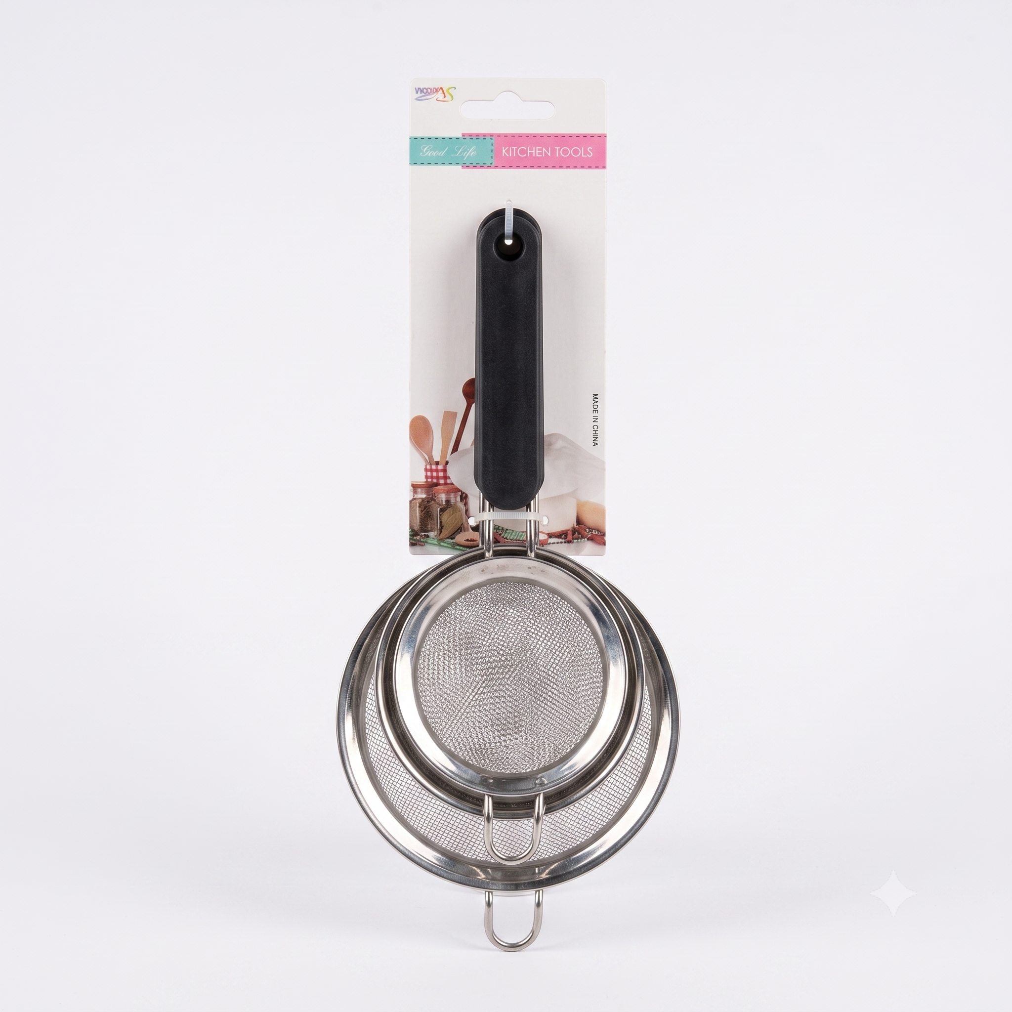 Plastic strainer, carton of 3 pieces