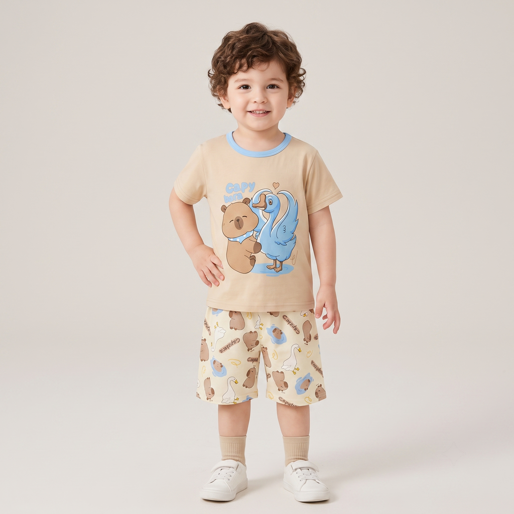 Capy Bara Beige H/S Short Set