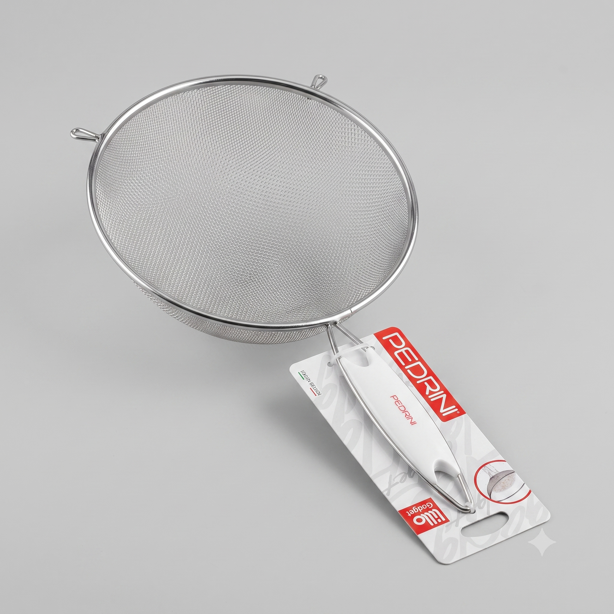 0415-tea strainer with plastic handle and drainer