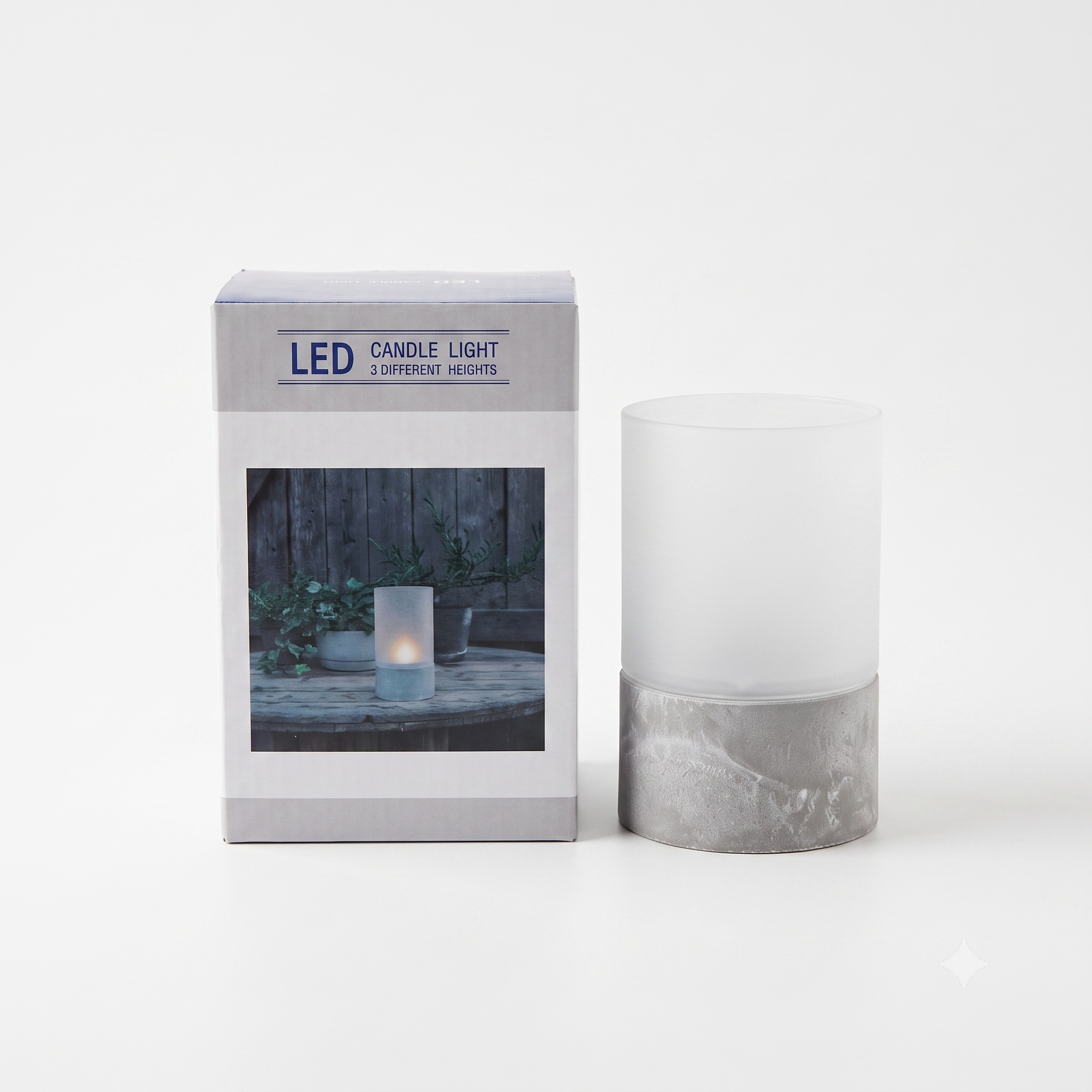 Marble Glass Lit Candle - MK2046-28